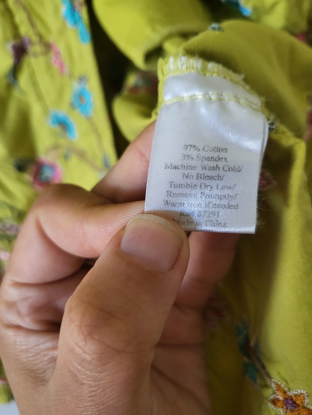 Johnny Was Chartreuse Floral Embroidered Stretch Jacket Long Trench Coat XS - Picture 5 of 5